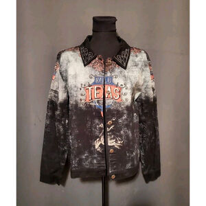 Cactus Brand Texas Rodeo Women’s Black Button Front Jacket Size Large